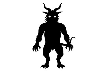 Obraz premium Krampus silhouette on white background