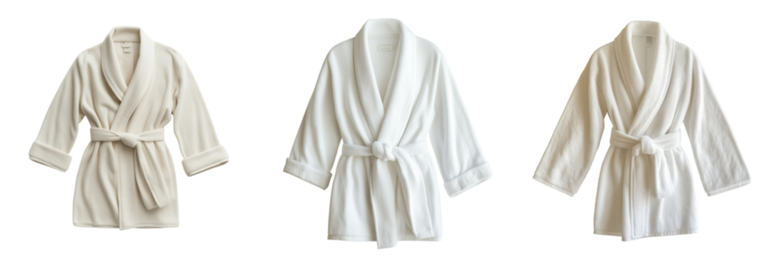 Set of Cozy Bathrobes Showcase for Relaxation and Comfort Isolated on a Transparent Background