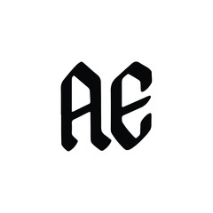 AE monogram logo design letter text name symbol monochrome logotype alphabet character simple logo