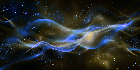 Obraz premium A light purple haze with a golden hue on a black background is an incredible combination of cold purple and warm peach shades. The background is abstract, original, flowing, fabulous, and mesmerizing.