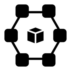 Blockchain Solid Icon