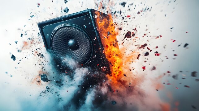 Exploding Speaker with Fire and Smoke