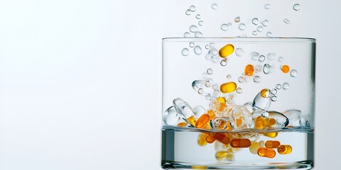 A close-up of colorful pills floating in water inside glasses, representing the concept of how gaming 