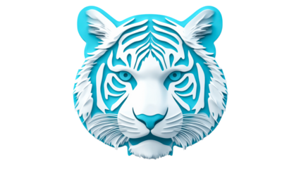 Intricate blue tiger head design
