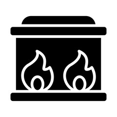 Christmas Fireplace Solid Icon