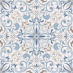 Hand drawn  floral seamless pattern. Victorian floral style. Design for fashion, textile, wallpaper, cards, wrapping paper. Vector illustration