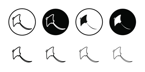 Bat Ray Fish icon Vector flat thin line illustration © Petsscouts