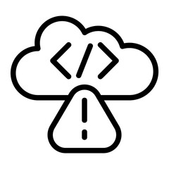 Cloud Code Line Icon