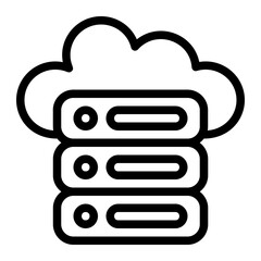 Cloud Storage Line Icon