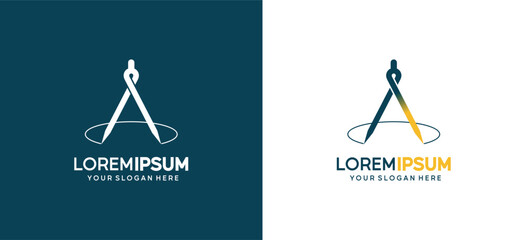 Vector illustration of a divider logo design with the concept of the letter A