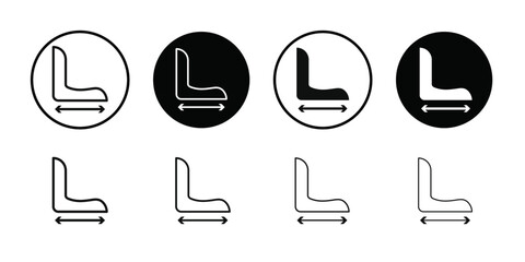 Car seat adjustment icon Vector flat thin line illustration