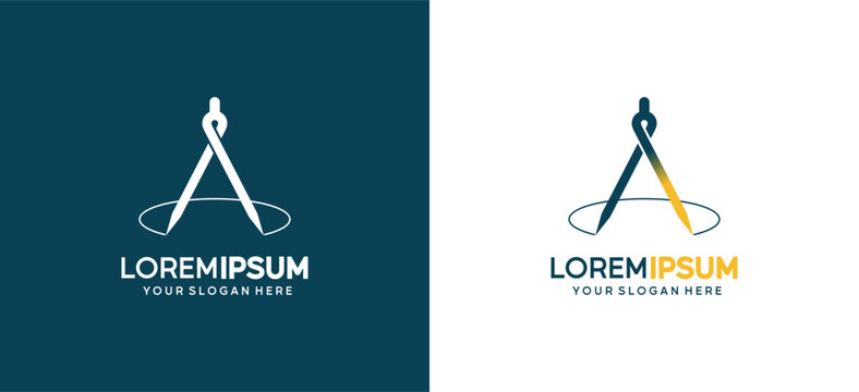 Vector illustration of a divider logo design with the concept of the letter A