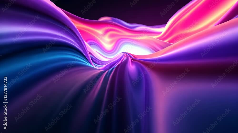 Poster vivid waves of colorful light creating dynamic energy and flowing patterns in abstract motion