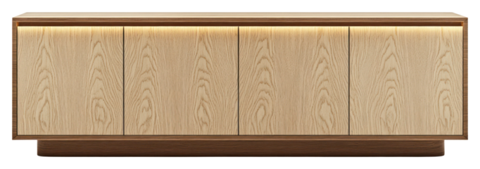 PNG Beige long modern cabinet furniture minimalist wood.