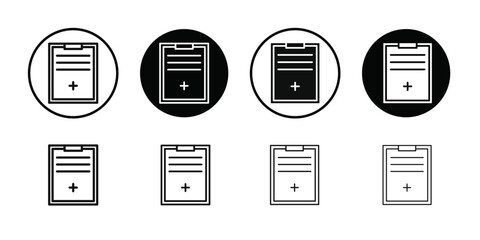 medical clipboard form icon Vector flat thin line illustration