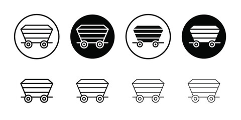 Mining Cart icon Vector flat thin line illustration