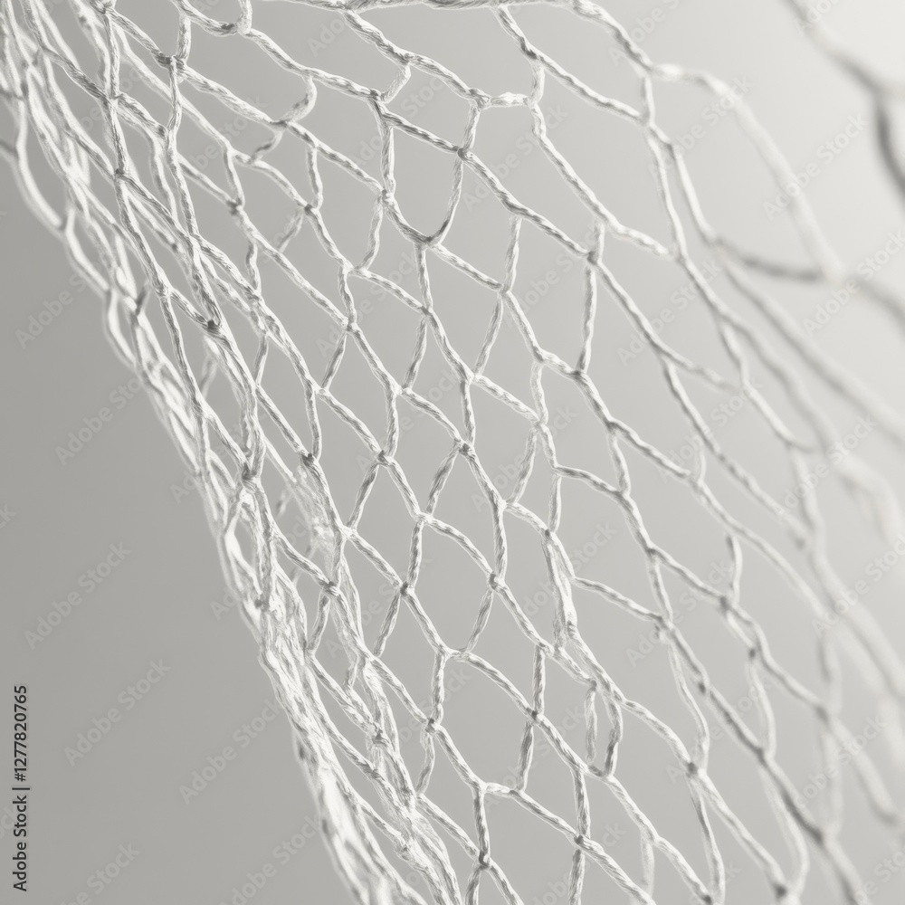 Poster Delicate Geometry: An Abstract Monochrome Capture of a Knotted Net Structure with Subtle Textural Details