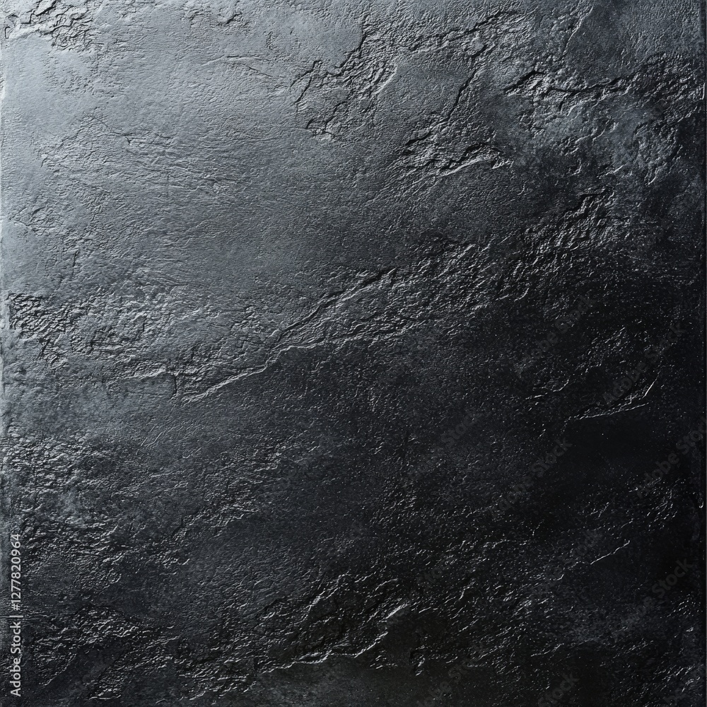 Leinwandbilder eerie dark texture: a matte black stone surface with deep shadows and subtle highlights, revealing u