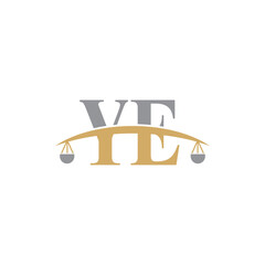 Letters Y and E With Scale Logo Vector