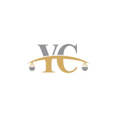 Letters Y and C With Scale Logo Vector