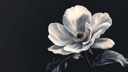 Obraz premium illustration of realistic flower on black background