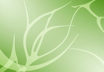 Elegant green abstract background with organic leaf patterns and soft gradients