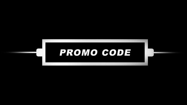 Promo code Text effect Animation 4K resolution, Black background video.
