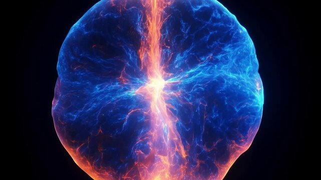 Plasma energy is the highly ionized state of matter where gas is superheated to the point that electrons separate from atoms, creating a charged, dynamic flow of particles. 4k video footage