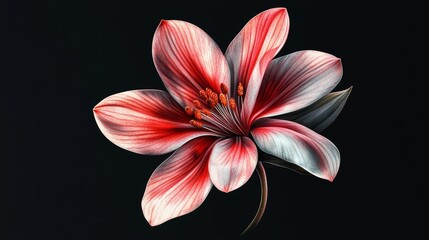 Obraz premium illustration of realistic flower on black background