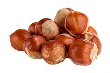 Obraz premium Dried hazelnuts on white background