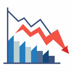 Falling stock chart depicts financial crisis for urgent risk management