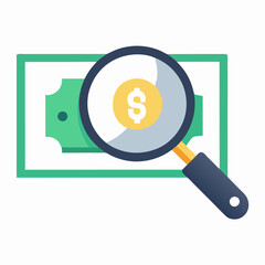 Magnifying glass examining a dollar bill for accurate financial details