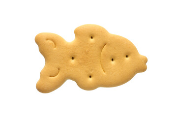 Fish biscuits isolated on a white background. One fish-shaped cracker.