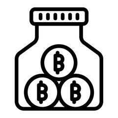 Stacking Crypto Line Icon