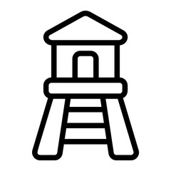 Watch Tower Line Icon