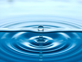 Clear Water drop with circular waves