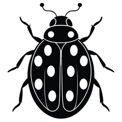 Animal Ladybug vector silhouette , clip art, and symbol. Shilhouette of animal concept and simple design. Silhouette ladybug.