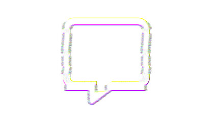 Icon comment is distorted. Glitch. Noise, chromatic aberration, geometric distortion