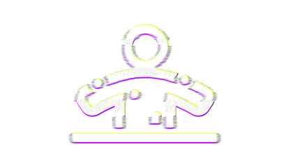 Icon diagnoses is distorted. Glitch. Noise, chromatic aberration, geometric distortion