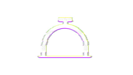 Icon concierge bell is distorted. Glitch. Noise, chromatic aberration, geometric distortion