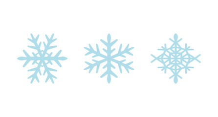 Decorative light blue snowflakes on a white background ideal for winter-themed designs