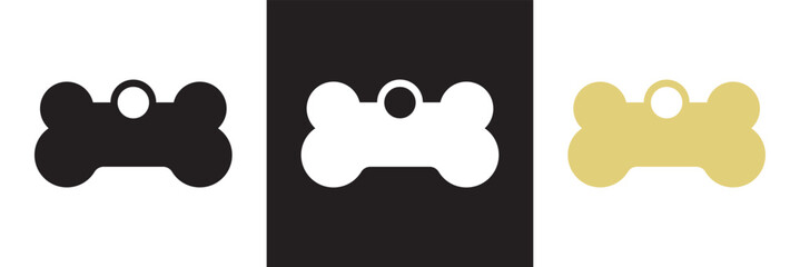 Bone tag icon vector .  Dog tag  sign icon. isolated on white and black background. Vector illustration. EPS 10