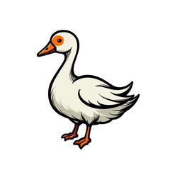 Obraz premium A charming illustration of a goose standing gracefully perfect for children's books rendered in a flat vector style with bright colors