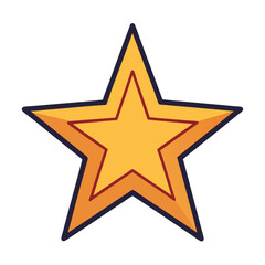 Simple Orange Star with Bold Outline, A clean and bold orange star design with a strong outline, representing simplicity, clarity, and brightness.

