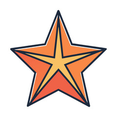 Orange Gradient Star with Sharp Points, A vibrant orange star with a gradient effect and sharp points, symbolizing energy, boldness, and creativity.

