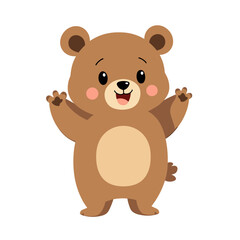 Adorable brown bear with a happy expression perfect for children's illustrations and designs evoking joy and playfulness