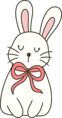 A charming bunny with a festive Easter bow, radiating holiday cheer.