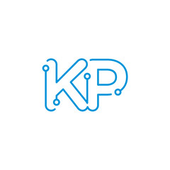 Abstract Letters KP Logo Design Template 001