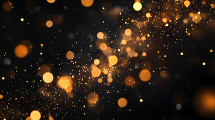 Obraz premium Golden Lights Sparkle In Dark Background