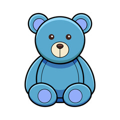 Adorable blue teddy bear vector illustration
